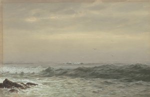 Rocas y olas rompiendo, c.1870